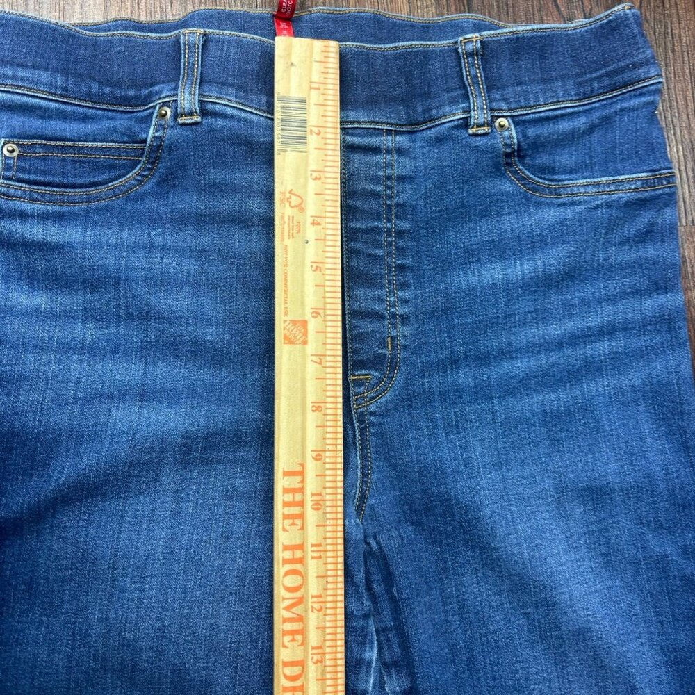 SPANX Flare High Rise Pull On Jeans Medium Wash Women’s Size Large - Picture 7 of 10